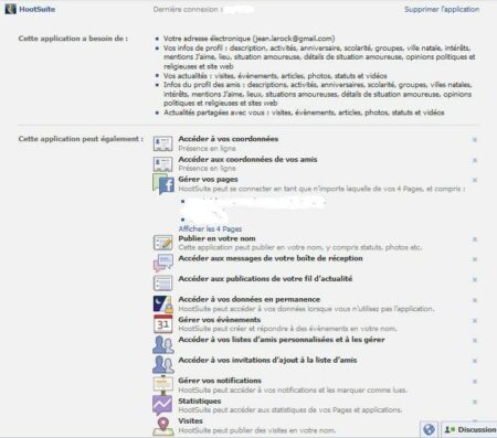 On peut paramétrer précisément l'accès de chaque application dans Facebook