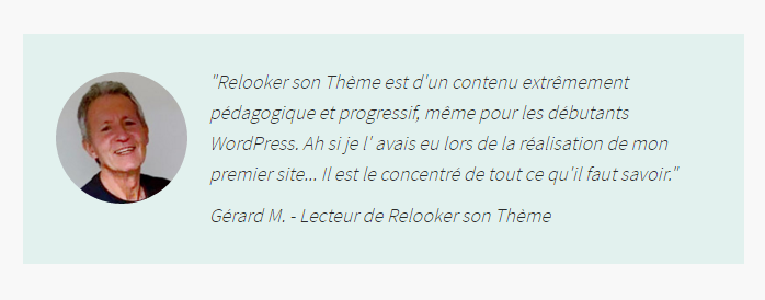 relooker son thème bon testimonial